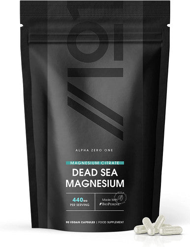 Magnesium Citrate 1480mg with BioPerineA - Sourced from The Dead Sea - Providing 440mg Elemental Magnesium - Supports The Nervous System - Reduces Tiredness and Fatigue - 90 Vegan Capsules
