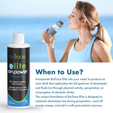 BioTrace Elite Electrolyte Drops | 0 Calories 0 Sugar Rapid Hydration, Workout, Muscle Recovery | Trace Minerals Electrolytes Supplement | 30%+ More Potassium Magnesium Chloride | 4 Fl Oz