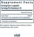 Vital Nutrients Grape Seed Extract 100mg | Potent Antioxidant and Support for Circulation Capillary and Vein Health | Gluten Dairy Soy | Non-GMO | 90 Capsules