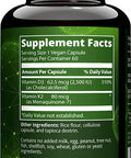 Nutrition Vegan Vitamin D3 & K2 | Bone + Cardiovascular Health | 2500 IU/80mcg | Immune Function | 60 Servings