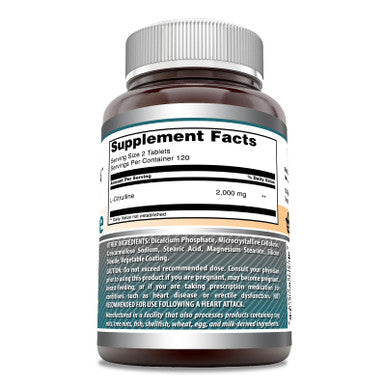 Amazing Formulas L-Citrulline 2000 Mg Per Serving 240 Tablets Supplement | Amino Acid Supplement For Men & Women | Non-Gmo | Gluten Free | Made In Usa