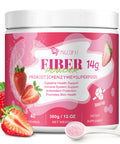 Migcopat 14G Fiber Supplement With Probiotics Prebiotics Digestive Enzymes Vitamin C Magnesium Fruit&Herb Powder Fiber Powder For Digestive Health & Skin Health No Sugar Strawberry 40 Serv