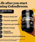 Colonbroom Premium Weight Loss Supplement (Strawberry) - Colon Broom Psyllium Husk Fiber Powder Drink - Gluten , Non-Gmo Colon Cleanse For Bloating Relief & Gut Health, 60 Servings
