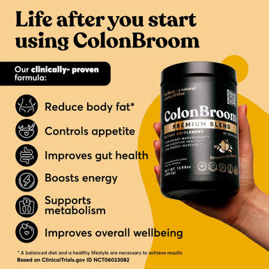 Colonbroom Premium Psyllium Husk Powder Sugar Craving Suppressant - Chromium Picolinate 200Mcg, 2 Items - Colon Cleanser Supplement (60 Servings) + Sugar Craving Suppressant (60 Servings)