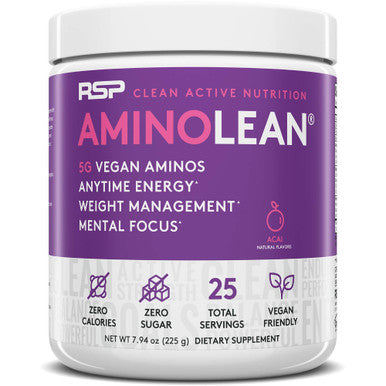 Vegan AminoLean Pre Workout Energy (Acai 25 Servings) with TrueFit Vegan Protein Powder (Creamy Vanilla 2 LB)