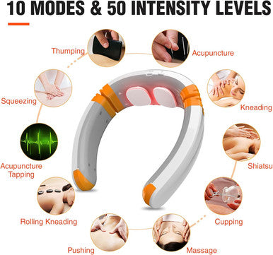 Osito Neck Massager Fsa Hsa Approved Eligible Items, Neck Massager For Pain Relief Deep Tissue With Heat, Ems Tens Therapy Electric Cervical Neck Massage With 9 Modes 50 Levels For Men Women