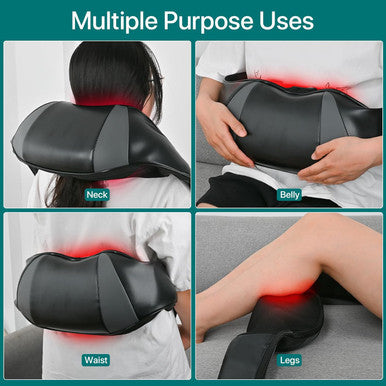Neck Massager Roller With Heat Back Massager Deep Tissue Neck And Shoulder Massager Pillow For Shoulder, Leg, Body Muscle Pain Relief Suitable For Use At Home/Office/Car