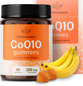 Herbamama Coq10 Gummies - 200Mg Coenzyme Q10 For Antioxidant Support - Vegan Non-Gmo Daily Energy Support Supplement - 90 Pectin-Based Banana-Flavored Chews