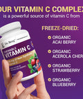 Dr. Berg Chewable Vitamin C Complex Made with Organic Non GMO Berries 60 Delicious Wafers