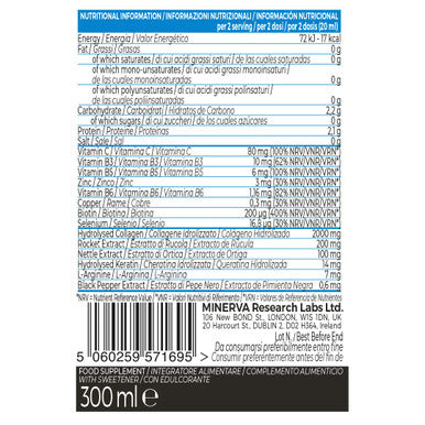 GOLD COLLAGEN Hair Growth - Biotin Hair Growth Marine Collagen Supplements for Women & Men with Vitamin C Hyaluronic Acid and Natural Keratin Hair Treatment Skin Nails 300 ml