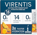 16 Sticks Electrolytes Powder Packets Sugar Free Hydration Packets Liquid Daily IV Electrolyte Drink Mix for Rehydration with 8 Electrolytes & 6 Vitamins, Low Sodium, Tropical Punch