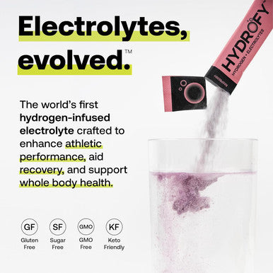 Hydrogen Water + Electrolytes Drink Mix - Variety Pack Hydration Packets With Molecular Hydrogen (H2), Sodium, Potassium, Magnesium Lemon Lime, Raspberry, Orange + Caffeine 12 Count