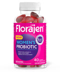 Florajen Women's Probiotic Gummies - Triple-Action Prebiotic + Probiotic + Cranberry for Digestive, Urinary, & Immune Support - Fast-Acting - Vegan & Gluten-Free - 40-Count