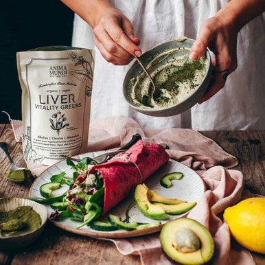 Anima Mundi Liver Vitality Daily Detox Powder - Green Superfood Supplement for Detox Cleanse & Liver Gallbladder Support - Chlorella, Spirulina, Turmeric & Chanca Piedra Detox Drink Powder (8oz)