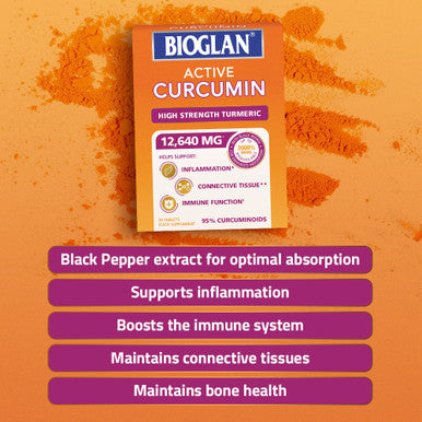 Bioglan Active Curcumin, High Strength Turmeric extract, 1 month supply - 30 Tablets