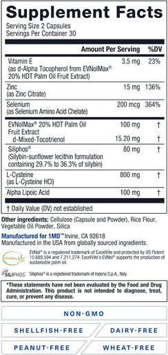 1MD Nutrition LiverMD Liver Support Supplement Siliphos Milk Thistle Extract Highly Bioavailable for Liver Support