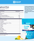 Equip Foods Pure Pre All Natural Pre-Workout Powder | Caffeine Free EAA Vitamin C B6 B12 L-carnitine Agnine | Naturally Boosts Workouts | 30 Servings BlackBerry Lemon Decaffeinated