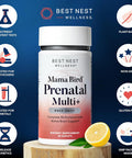 Best Nest Wellness Mama Bird Prenatal Vitamin: Vegan Prenatal Vitamins for Women w/Methylfolate (Folic Acid) w/Organic Herbal Blend Prenatal Vitamins for Women B12 Choline Once Daily 30 Count