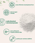 Micro Ingredients Creatine Monohydrate Powder 500 Grams (1.1 Lb) 5000mg Per Serv Micronized Creatine Powder Unflavored Pure No Filler Keto & Vegan Easy Dissolve Pre Workout Creatine for Women and Men
