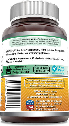 Amazing Nutrition Formulas Vitamin D3 with Coconut Oil 5000 IU 360 Softgels Supplement | Non-GMO | Gluten | Made in USA