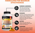 Turmeric Supplement With Saffron, Cinnamon And Cardamom Plus Bioperine Black Pepper Extract For Optimal Absorption, Natural Tumeric Curcumin Joint Support Supplement For Women And Men, 60 Capsules