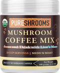 PureShrooms Focus & Think Mushroom Coffee. Focus, Memory, Mood, Creativity - Vegan, Keto Friendly (Focus & Think with Lion's Mane, 100 Grams)