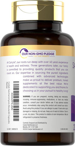 Carlyle Saccharomyces Boulardii Probiotics | 10 Billion CFUs | 200 Capsules | Value Size | Non-GMO Gluten Supplement
