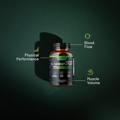 Snap L Arginine Capsules Blood Circulation Supplements with Nitrosigine L Citrulline for Natural Energy Increase Blood Flow Muscle Growth Herbs for Cardio Health 60 Capsules