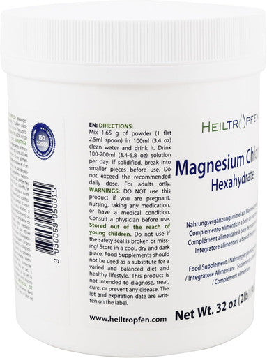 Heiltropfen 2 Pounds Magnesium Chloride Hexahydrate | Pharmaceutical Grade Ingredients | Crystal Powder | Pure Ph. EUR. BP USP 100% |