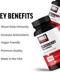Force Factor Elderberry Capsules Immunity Supplement and Antioxidants Supplement for Men and Women Daily Immunity Boost Vegan No Gelatin Non-GMO 100 Vegetable Capsules