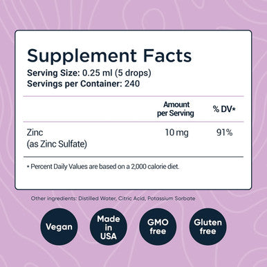 Per Se Labs Ionic Zinc Liquid - 10 Mg High Absorption 240 Servings Liquid Zinc Drops For Adults - Immune Support Skin Care Zinc Supplements - Vegan Zinc Sulfate Antioxidant Dietary Supplement - 2 Oz