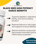 Amazing Herbs Whole Spectrum Black Seed & High Potency Garlic, Vegetarian Capsules - Gluten-Free, Non-Gmo, Vegan, Supports Immune System, Lung Function, & Cardiovascular Health - 100 Count