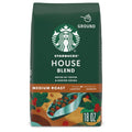 Starbucks Ground Coffee, Medium Roast Coffee, House Blend, 100% Arabica, 1 bag (18 oz)