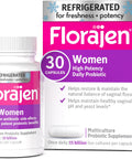 Florajen Women'S Vaginal Probiotics Provides Gut Health & Constipation Relief For Adults And Bloating Relief For Women 30 Capsules (Refrigerated)