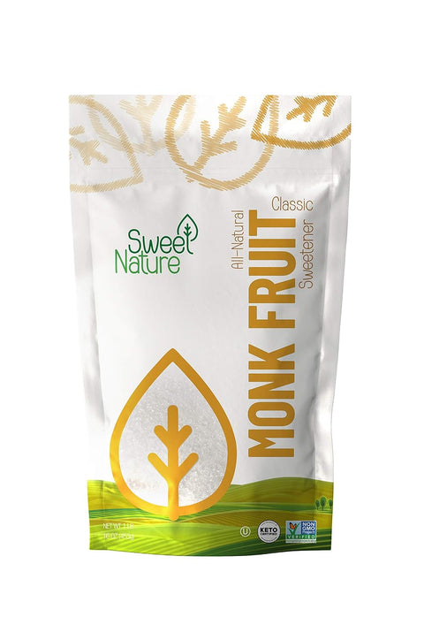 Sweet Nature Monk Fruit Sweetener Classic, Non GMO Sugar Substitute, 16 Oz | Gluten Free