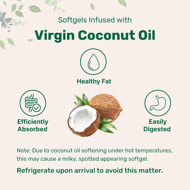 Micro Ingredients Biotin 10000mcg w/Hyaluronic Acid 25mg | 365 Virgin Coconut Oil Softgels Fast Release One Year Supply Supports Healthy Hair Skin & Nails Non-GMO & No Gluten