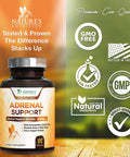 Adrenal Support Supplement - Supports Stress, Fatigue & Daily Energy with Ashwagandha Plus Natural Herbs - Non-GMO, Adrenal Fatigue Supplements for Women & Men - 120 Capsules