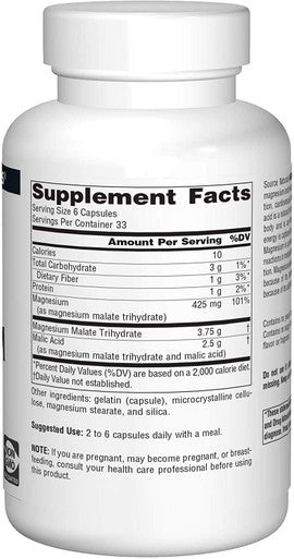 Source s: Magnesium Malate 625 mg 200 Capsule (Pack of 2)