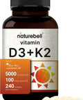Vitamin D3 K2 Mk7 With Virgin Coconut Oil 240 Softgels Vitamin D3 5000 Iu K2 Mk7 100Mcg 2 In 1 Support Duoack 8 Months Supply Third Party Tested Non Gmo No Gluten