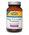 Flora Super 5 Lozenge Probiotic Raspberry Flavored Oral Probiotic Good for Bad Breath Five Strains with 2 Billion CFU Regain and Retain Gut Health RAW 60 Lozenges