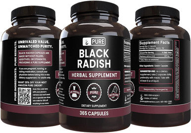 PURE ORIGINAL INGREDIENTS Black Radish (365 Capsules) No Magnesium Or Rice Fillers, Always Pure, Lab Verified