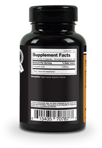 VitaDirect DAspartic Acid DAA Pills Supplement for Men 750 mg 120 Vegetarian Capsules