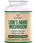 Lions Mane Supplement Mushroom Capsules -120 Count