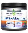 Amazing Formulas Beta Alanine 500 Grams (1.1 Lb) Powder Supplement | Wild Berry Flavor | 88 Servings | Non-Gmo | Gluten Free | Made In Usa