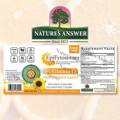Nature'S Answer Liposomal Vitamin C Nature s Answer EpiFytosomes Vitamin C 1000 mg per Serving - Vegan Dietary Supplement - Soy Gluten Non GMO - Ideal for Healthy Immune Support - 6 mL (40 Servings per Bottle)