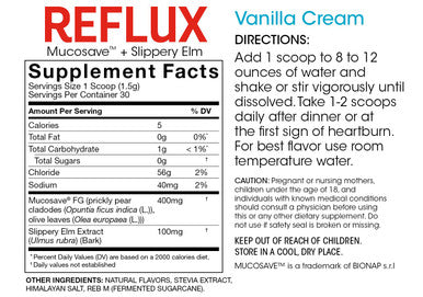 Silver Fern Reflux Vanilla Cream Flavor - Digestive Supplement - Each Tub = 30 Scoops = 30 Servings - Mucosal Support For Acid Issues - With Mucosave Fg And Slippery Elm Bark (1)