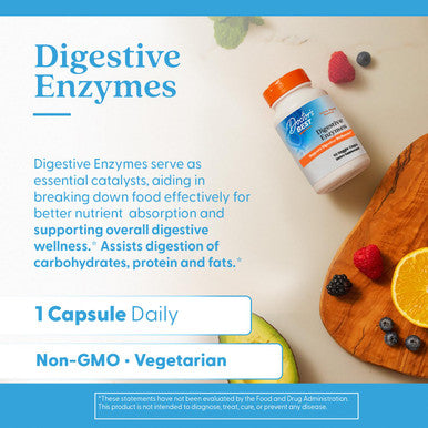Doctor's Best Digestive Enzymes Supplement for Women & Men - Supports Gut Health, Digestion, & Overall Wellness, Formulated with Amylase, Super Enzyme Blend for Food Break Down Non GMO - 90 Veg Caps