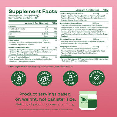 Bloom Nutrition Superfood Greens Powder Digestive Enzymes with Probiotics and Prebiotics Gut Health Bloating Relief Berry + Milk Frother High Powered Hand Mixer