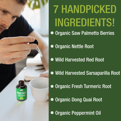 Prostate Support Supplement For Men S Health. Vegan Kosher Prostate Health Liquid Drops With Organic Saw Palmetto, Organic Nettle