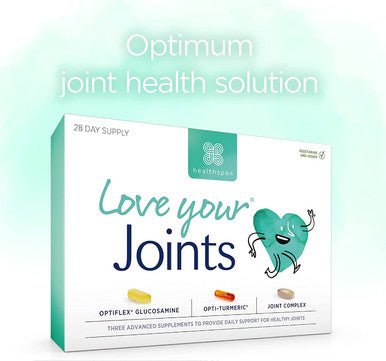 Healthspan Love Your Joints Multivitamin | 28 Day Supply | Support Healthy Cartilage, Bone & Muscle Function | Optiflex Glucosamine | Opti-Turmeric | Joint Complex | Vitamin C & D3 | Vegan